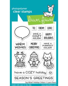 Lawn Fawn - Say what? Holiday Critters - Clear Stamps 3x4