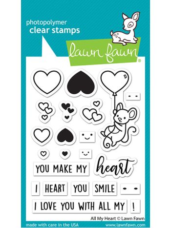 Lawn Fawn - All my heart - clear stamp set 3x4