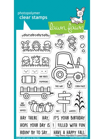 Lawn Fawn - Hay There, Hayrides! - clear stamp set 4x6