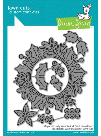 Lawn Fawn - Magic Iris Holly Wreath Add-On - Stand alone Stanzschablonen