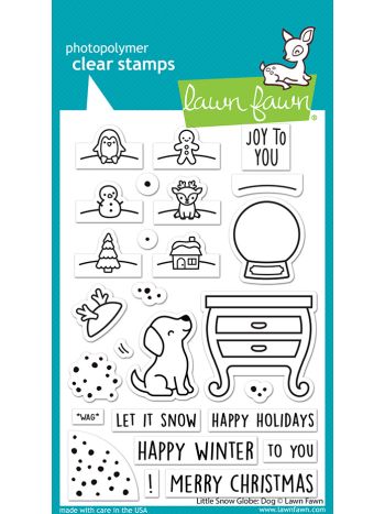 Lawn Fawn - Little snow globe: Dog - clear stamp set 4x6