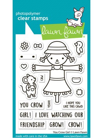 Lawn Fawn You Crow Girl Stempel 3x4