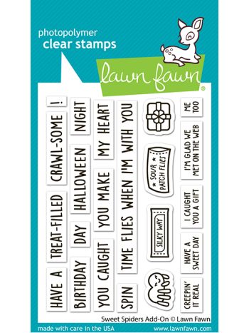 Lawn Fawn Sweet Spiders Add-On Stempel Set 3x4