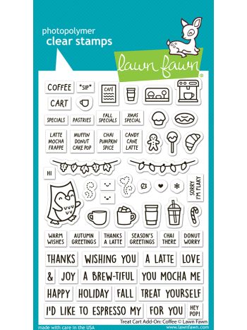 Lawn Fawn Treat Cart Add-On: Coffee 4x6 Stempel