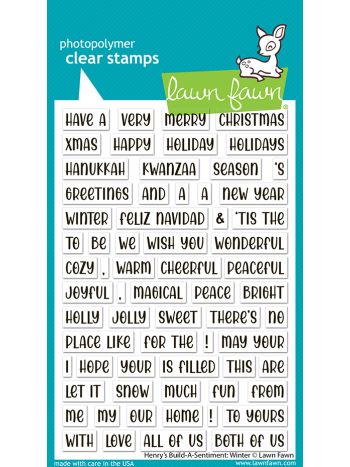 Lawn Fawn Henry's Build-A-Sentiment: Winter Stempel 4x6