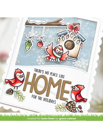 Lawn Fawn - Winter Birds Add-On - clear stamp set 3x4