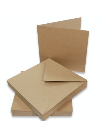 Craft UK - 50 Karten und Umschläge 6x6 Inch - Kraft