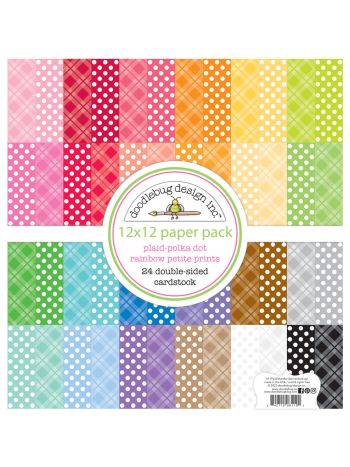 Plaid-Polka Dot Rainbow 12x12 Inch Petite Prints Pack