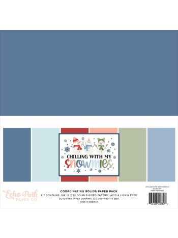 Chilling With My Snowmies 12x12 Inch Coordinating Solids Paper Pack