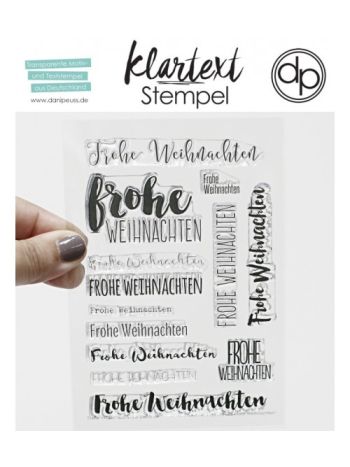 Klartext-Stempel - 13 mal Frohe Weihnachte - Clear Stamp Set 4x6