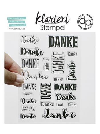 Klartext-Stempel - 23 mal Danke - Clear Stamp Set 4x6