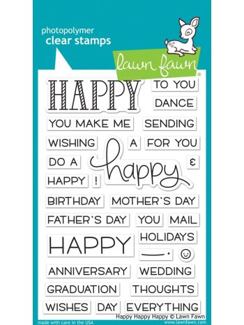 Lawn Fawn - Happy Happy Happy - Clear Stamp 4x6