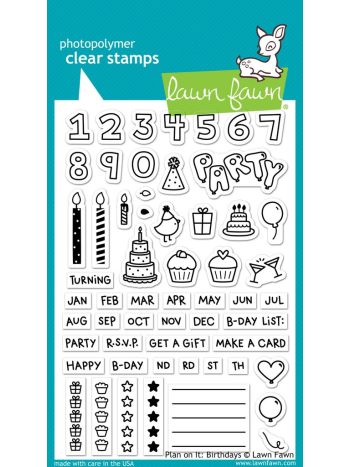 Lawn Fawn - Plan On It: Birthdays - Clear Stamp 4x6