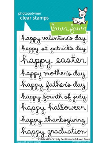 Lawn Fawn - Celebration Scripty Sentiments - Clear Stamp 4x6