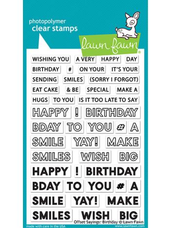 Lawn Fawn - offset sayings: birthday - Clear Stamp 4x6