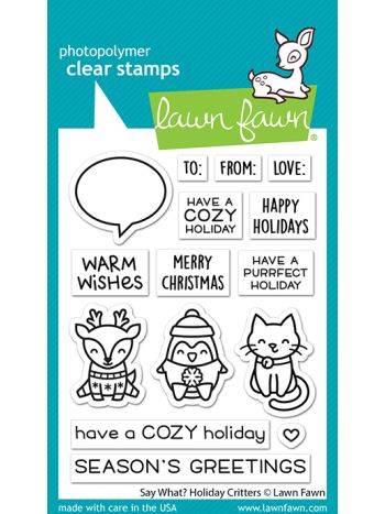 Lawn Fawn - Say what? Holiday Critters - Clear Stamps 3x4