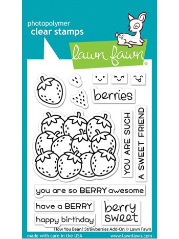 Lawn Fawn - How you bean? Strawberries Add-on - Clear Stamp 3x4