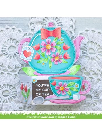 Lawn Fawn - Stitched Teacup - Stand Alone Stanzschablone