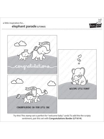 Lawn Fawn - Elephant Parade - Clear Stamp 4x6