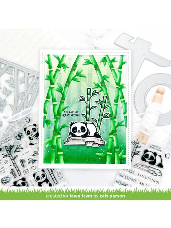 Lawn Fawn - i heart pandas add-on - 3x4 clear stamp set