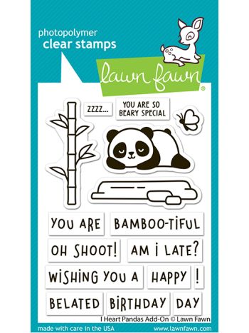 Lawn Fawn - i heart pandas add-on - 3x4 clear stamp set