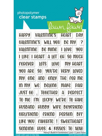 Lawn Fawn - henry's build-a-sentiment: love - 4x6 clear stamp set