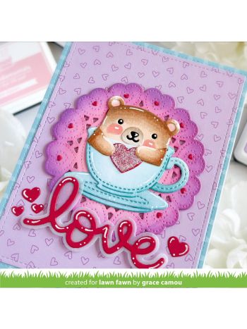 Lawn Fawn - doily hearts - stand-alone die