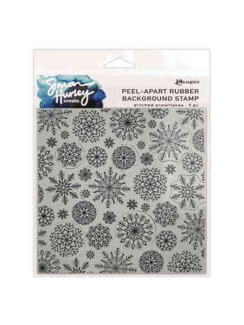 Simon Hurley create. Background Stamp 6x6 Inch Stitched Snowflakes