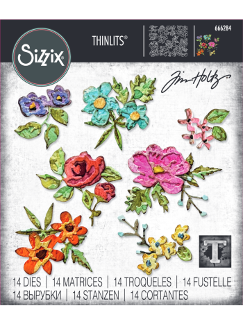 Thinlits Die by Tim Holtz Brushstroke Flowers Mini