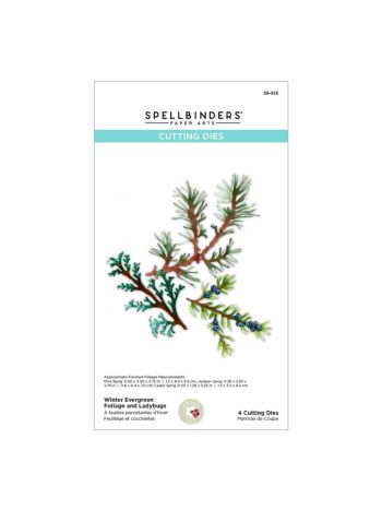 Winter Evergreen Foliage and Ladybugs Etched Dies