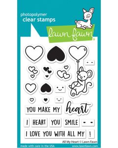 Lawn Fawn - All my heart - clear stamp set 3x4