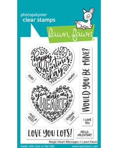 Lawn Fawn - Magic heart messages - clear stamp set 3x4