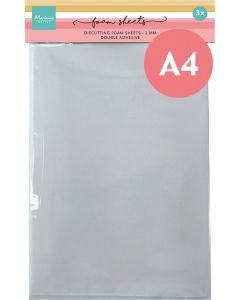 Foam Sheets A4 White 2 mm Double Adhesive - weiss (3 Pcs.)