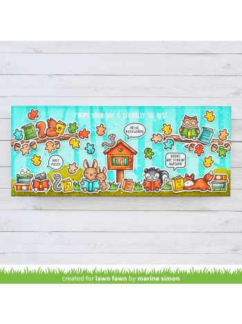 Lawn Fawn - Little Woodland Library Add-On - 2x3 Stempel