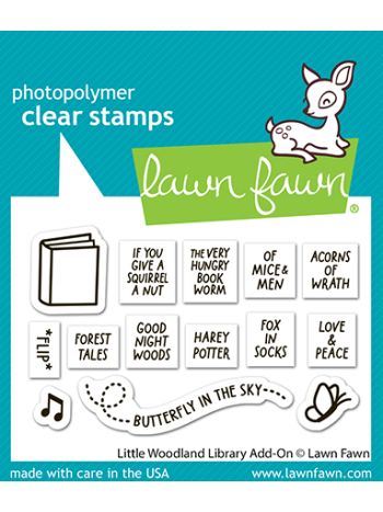 Lawn Fawn - Little Woodland Library Add-On - 2x3 Stempel