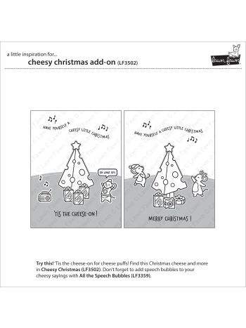 Lawn Fawn - Cheesy Christmas Add-On - 2x3 Stempel