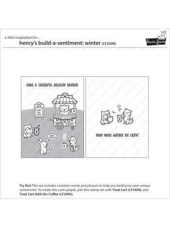 Lawn Fawn Henry's Build-A-Sentiment: Winter Stempel 4x6