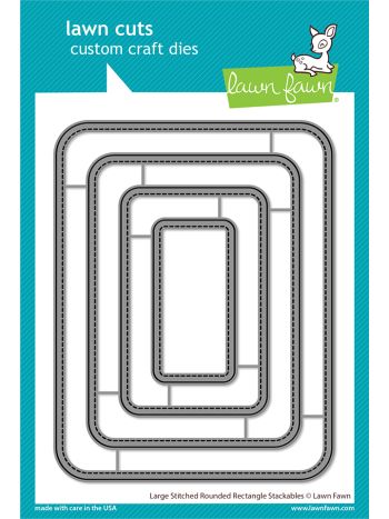 Lawn Fawn - Large Stitched Rounded Rectangle Stackables - Stand Alone Stanzen