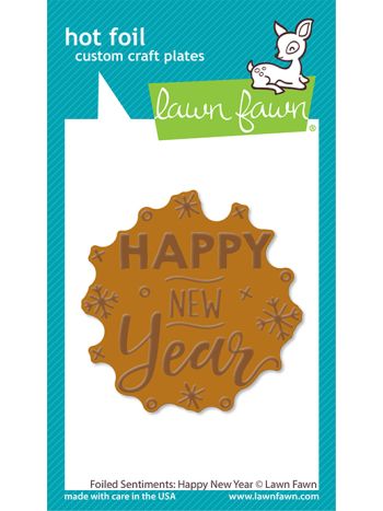 Lawn Fawn Foiled Sentiments: Happy New Year Hot Foil Stempel