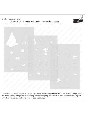 Lawn Fawn - Cheesy Christmas Coloring Stencils