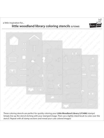 Lawn Fawn - Little Woodland Library Coloring Stencils