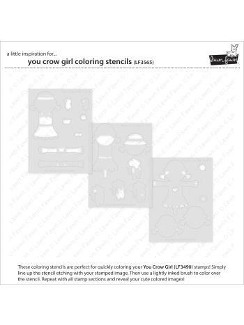 Lawn Fawn - You Crow Girl - Coloring Stencils