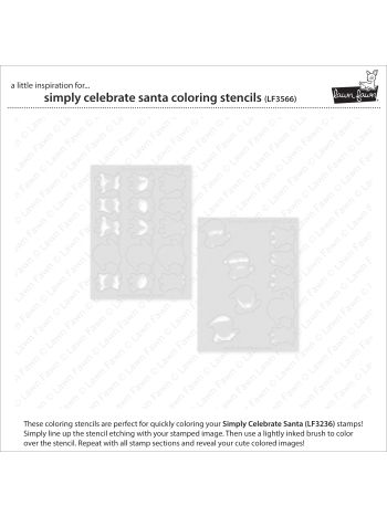 Lawn Fawn - Simply Celebrate Santa Coloring Stencils