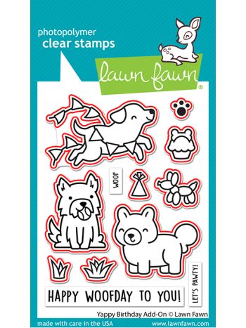 Lawn Fawn - Yappy birthday add-on - Stanzschablonen