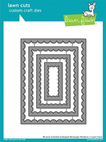 Lawn Fawn - Reverse Stitched Scalloped Rectangle Windows - Stanzen
