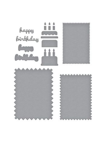 Pinking Birthday Rectangles Etched Dies