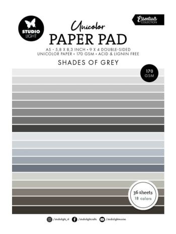 Shades Of Grey A5 Unicolor Paper Pad