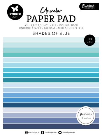 Studio Light - Shades Of Blue - Essentials A5 Unicolor Paper Pad