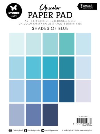 Studio Light - Shades Of Blue - Essentials A5 Unicolor Paper Pad