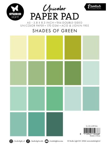 Studio Light - Shades Of Green - Essentials A5 Unicolor Paper Pad